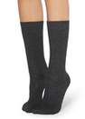 Calzedonia - Charcoal Grey Short Ribbed Socks With Wool And Cashmere - One-Size ,Women