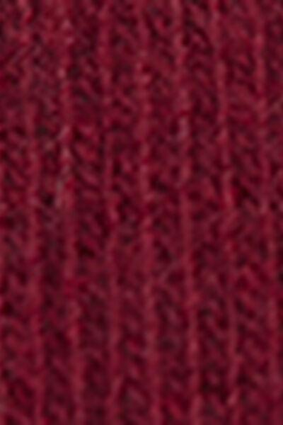 Red Short Ribbed Socks, Dark Red, medium