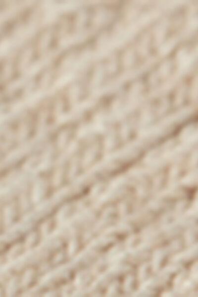 Beige Short Ribbed Cashmere Socks, 5501_9603, large image number 2