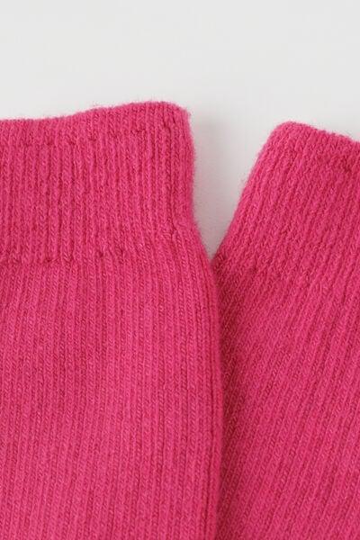 Pink Short Ribbed Socks With Wool And Cashmere, 5501_9973, large image number 1