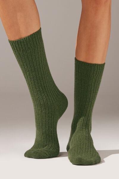 Green Cashmere Short Socks, 5501_9987, large image number 0