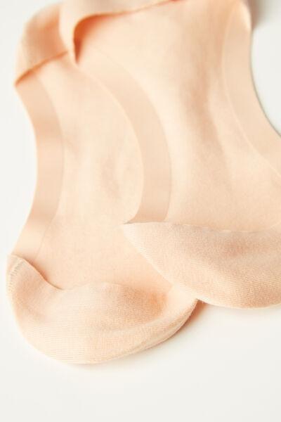Beige Side Cut Invisible Socks, , large image number 2