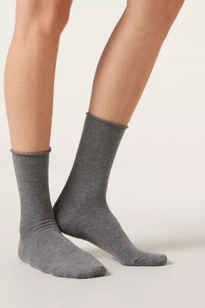 Grey Ankle Socks, Grey Blend, large image number 0