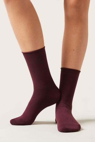 Burgundy Ankle Socks, , medium