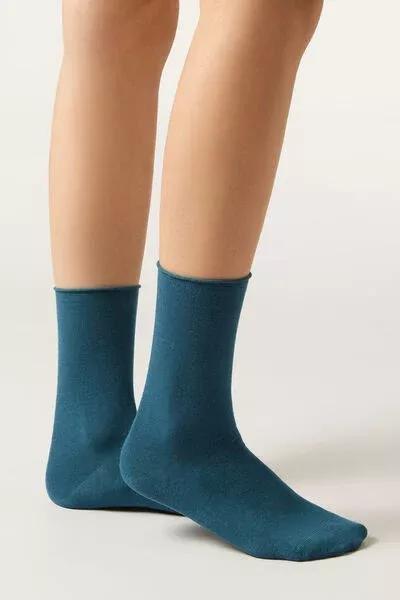Navy Ankle Cashmere Socks, 5501_608D, large image number 0