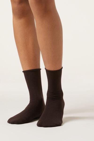 Brown Ankle Socks, , large image number 1
