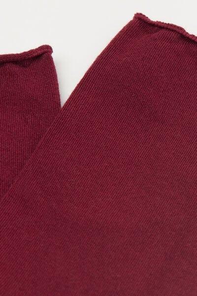 Red Ankle Cotton Socks, Dark Red, large image number 2