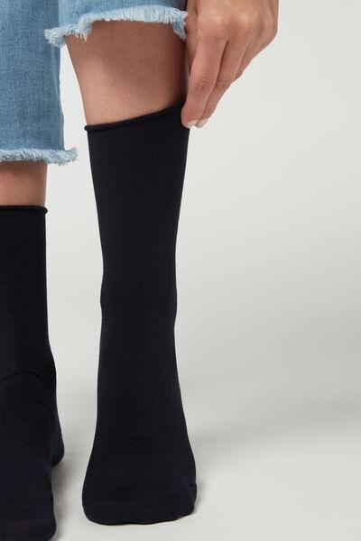 Blue Cashmere Ankle Socks, , large image number 0
