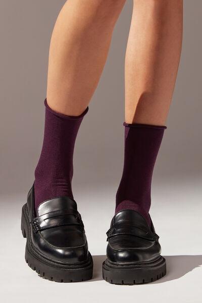 Navy Cashmere Ankle Socks, , large image number 0