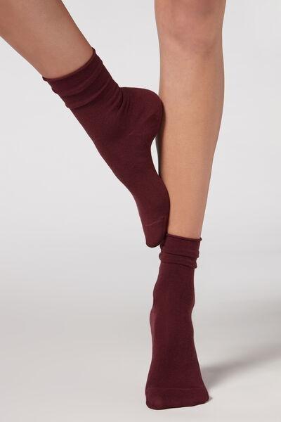 Red Cashmere Ankle Socks, , large image number 0