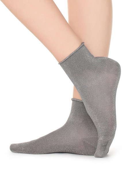 Calzedonia - Grey Glitter Ankle Socks, Kids