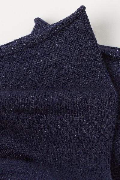 Navy Glitter Short Socks, 5501_016D, large image number 1
