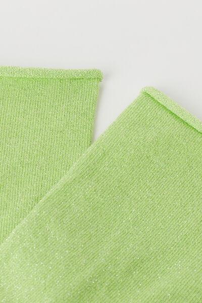 Green Glitter Short Socks, , large image number 1