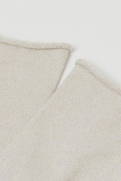 White Glitter Short Socks, 5501_303D, large image number 2