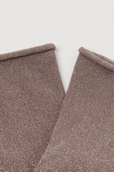 Grey Glitter Short Socks, 5501_357D, large image number 2