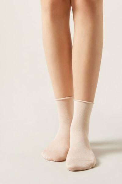 Cream Glitter Socks, 5501_407D, large image number 0