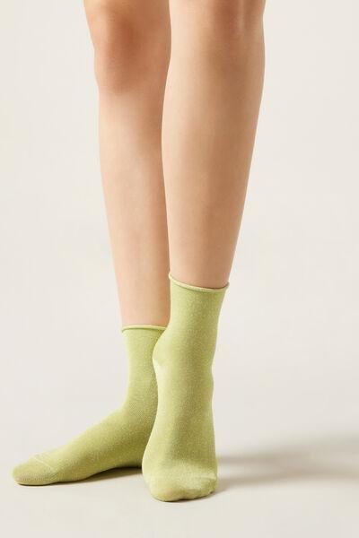 Green Glitter Band Less Socks, 5501_423D, large image number 0