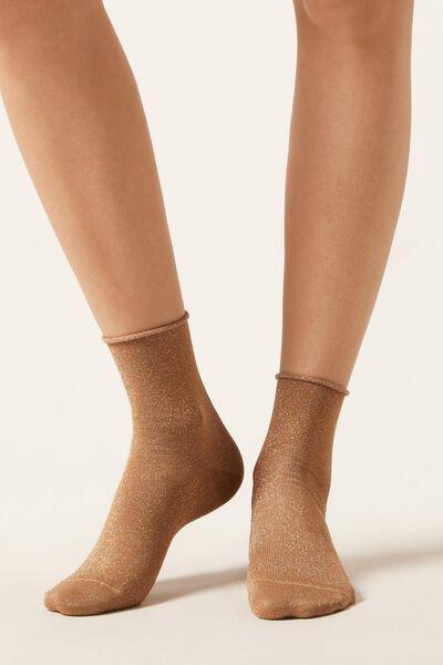Brown Glitter Socks, 5501_439D, large image number 0