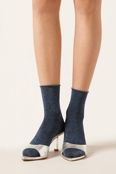 Blue Glitter Socks, 5501_442D, large image number 0