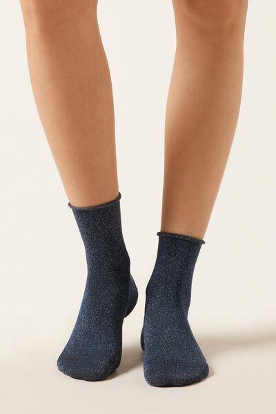 Blue Glitter Socks, 5501_442D, large image number 0