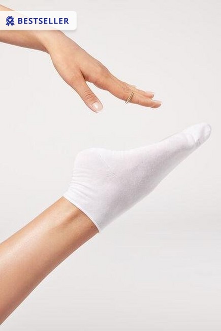 Calzedonia - White Cotton Bandless Short Socks ,Women