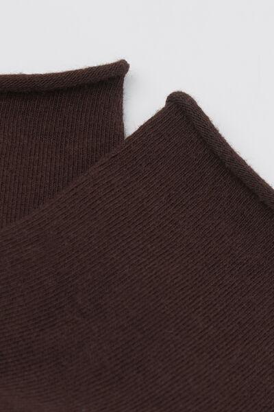Burgundy Band less Cotton Short Socks, Brown, large image number 1