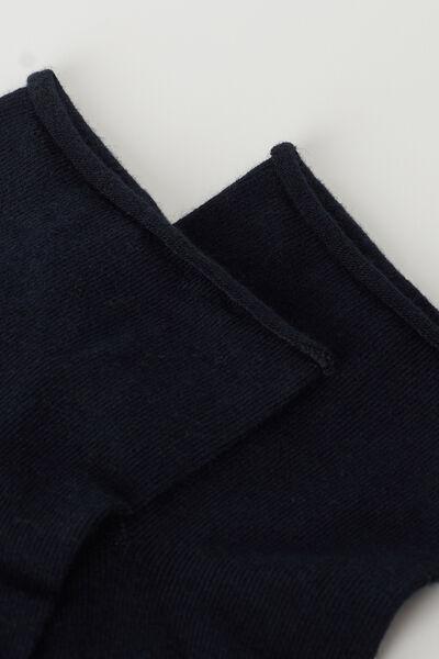 Blue Cotton Bandless Short Socks ,Women, , large image number 2