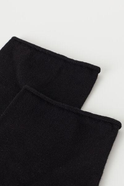 Black Cotton Bandless Short Socks, , large image number 1
