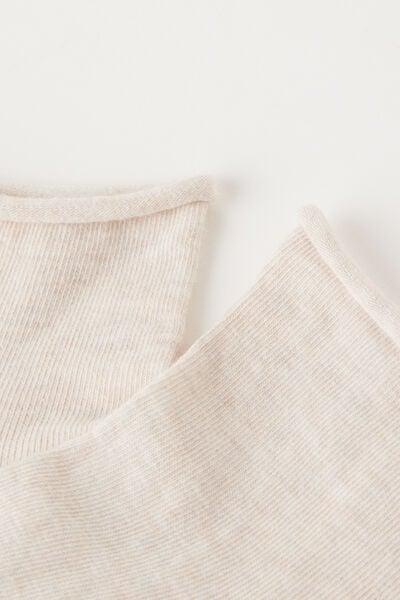 Cream Cuff Less Short Socks, 5501_155D, medium