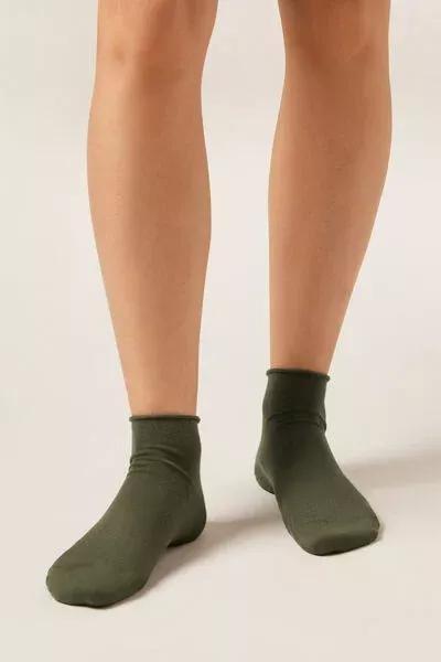 Green Band less Cotton Short Socks, 5501_378D, large image number 0