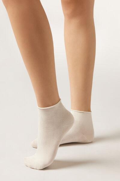 White Band less Short Cotton Socks, , large image number 1