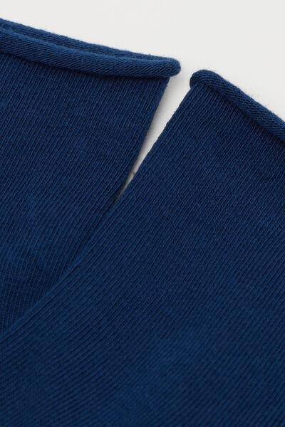 Blue Cotton Band less Short Socks, , large image number 1