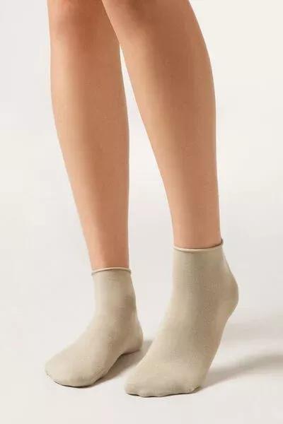Grey Cotton Band less Short Socks, 5501_610D, medium
