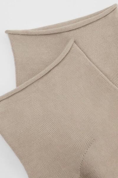 Grey Cotton Band less Short Socks, 5501_610D, medium