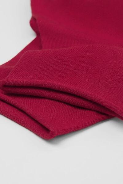 Red Cotton Band less Short Socks, , large image number 1