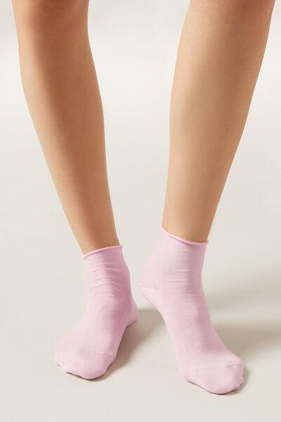 Pink Cotton Band less Short Socks, , large image number 0