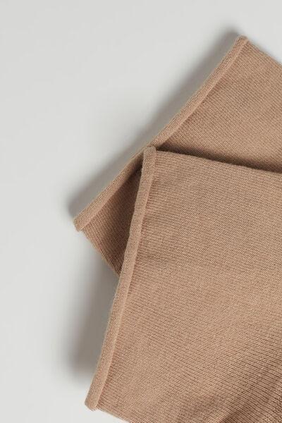 Beige Cotton Bandless Short Socks, 5501_9579, large image number 1