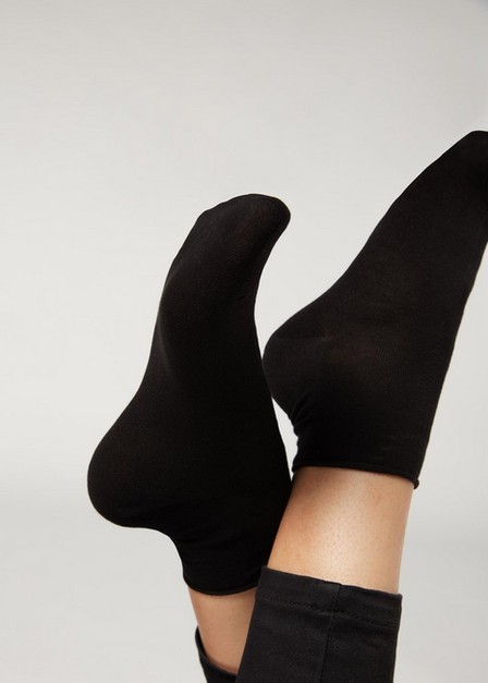 Calzedonia - Black Cotton Bandless Short Socks