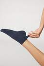 Calzedonia - Blue Extra Short Flat-Knit Bandless Cotton Socks