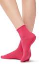 Fuchsia Extra Short Flat-Knit Bandless Cotton Socks, Women - One-Size