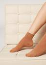 Calzedonia - Beige Extra Short Flat-Knit Bandless Cotton Socks
