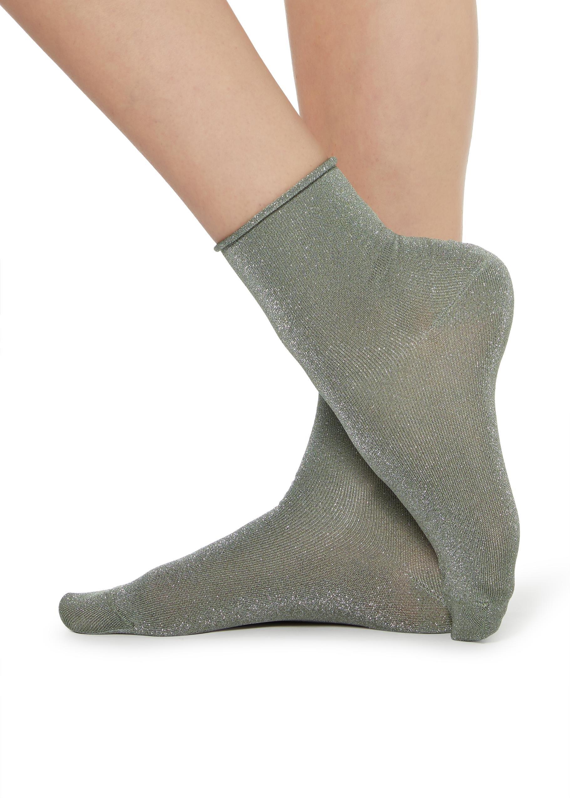 Green Glitter Fashion One-Size Socks, , large image number 2