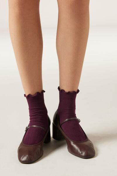Burgundy Ribbed Socks, 5501_174D, large image number 0