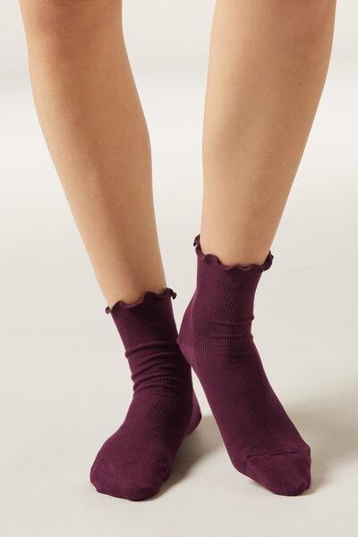 Burgundy Ribbed Socks, 5501_174D, large image number 1