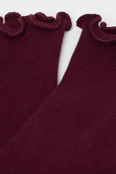 Burgundy Ribbed Socks, 5501_174D, large image number 2
