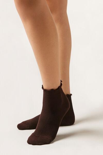 Brown Ribbed Socks, 5501_283D, large image number 0