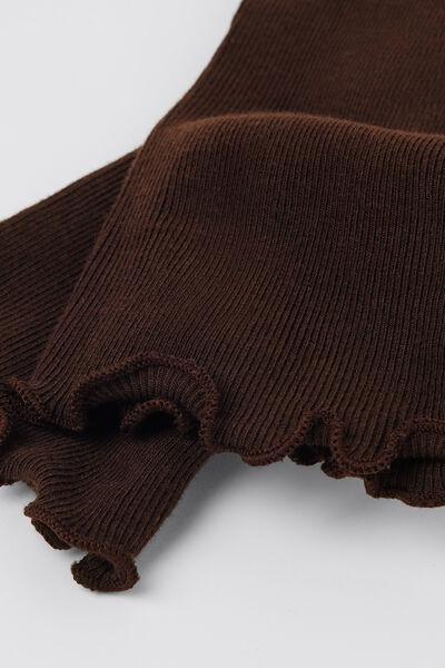 Brown Ribbed Socks, 5501_283D, large image number 1