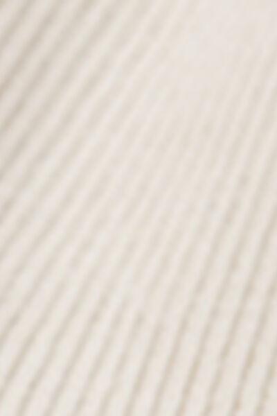 Beige Ribbed Short Cotton Socks, 5501_646D, large image number 2