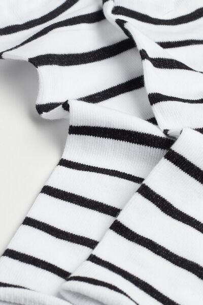 White Striped Short Socks, , large image number 1