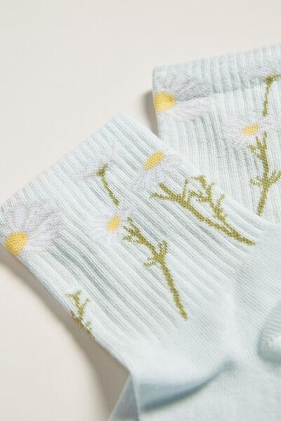 Vichy Short Socks With Ruched Trim, , large image number 1